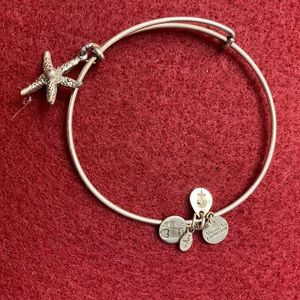 Alex + Ani Silver Toned Bangle Charm Bracelet -Starfish